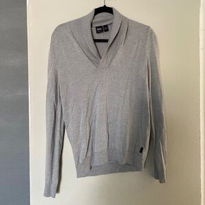 SMART MENS HUGO BOSS JUMPER SHAWL COLLAR GREY / SIZE M